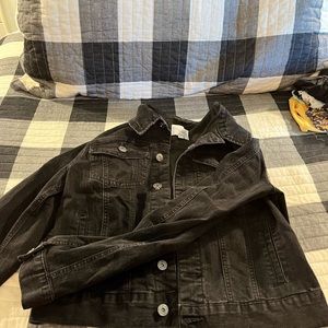 Black cropped jean jacket